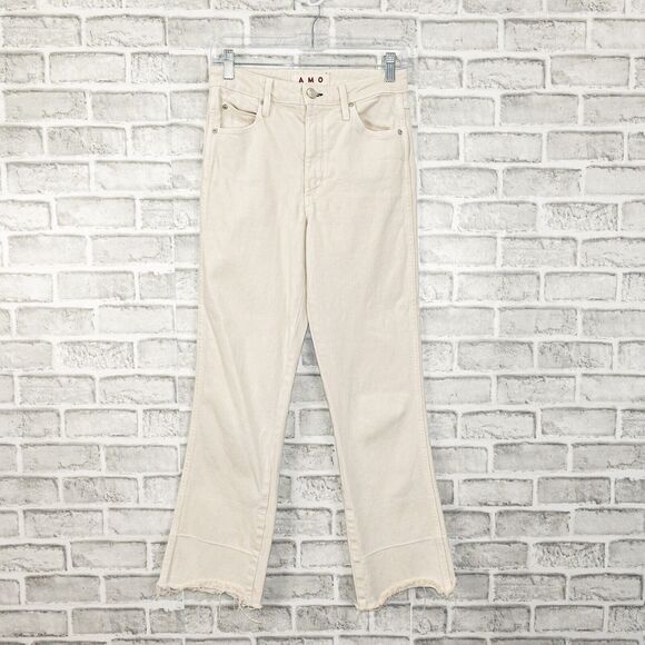 AMO Denim BELLA High-Rise Jean crop leg Vintage White Size 25 - Picture 1 of 11